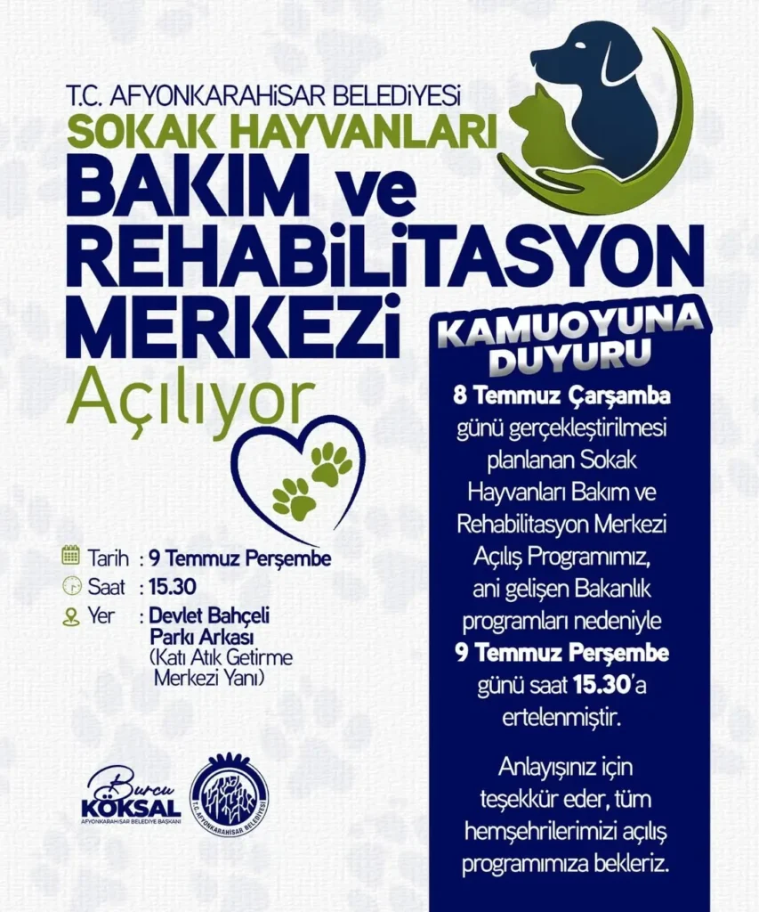 Afyonkarahisar Belediyesi Can Dostları İçin Yeni Merkez Açılışını Duyurdu