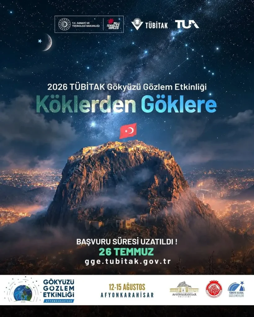 Afyonkarahisar’da TÜBİTAK Gökyüzü Gözlem Etkinliği 12-15 Ağustos’ta!
