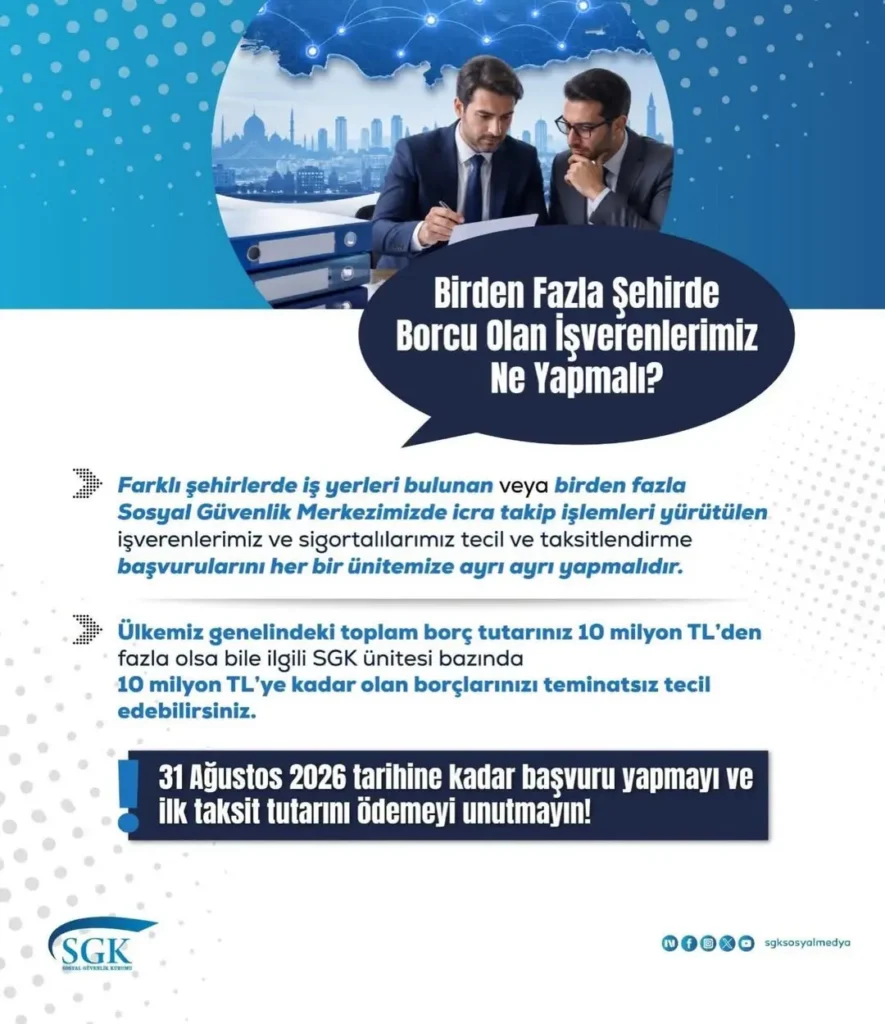 Afyonkarahisar SGK İl Müdürlüğü’nden Önemli Duyuru: Tecil ve Taksitlendirme Başvuruları Hakkında Bilgilendirme