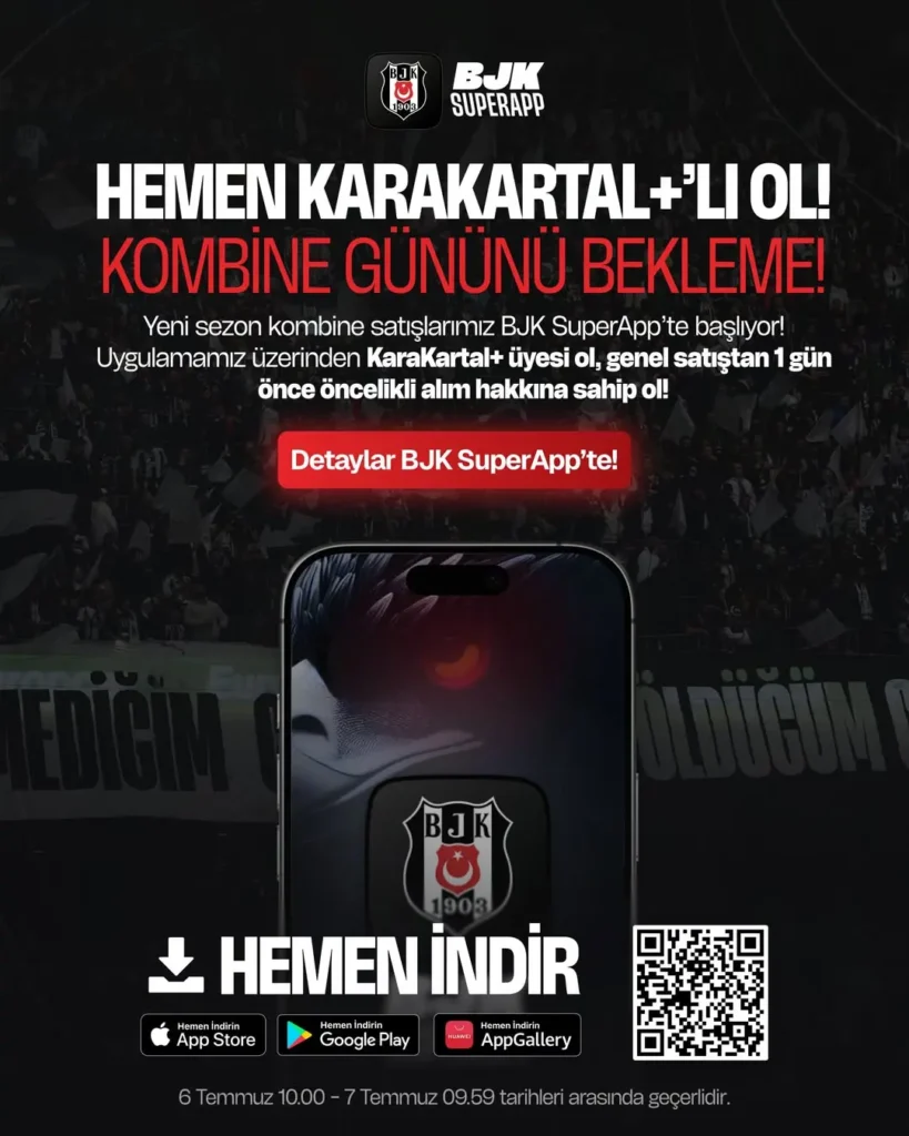 Beşiktaş’tan Yeni Kombine Satışı: KaraKartal+ Üyesi Ol, Yerini Erkenden Al!
