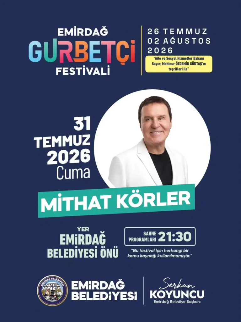 Emirdağ 19. Gurbetçi Festivali Mithat Körler Konseri ile Devam Ediyor