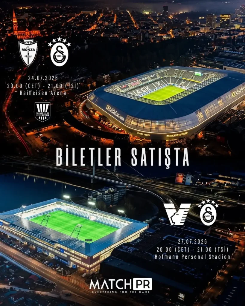 Galatasaray’ın Avusturya’daki Hazırlık Kampı Maçlarının Bilet Satışları Devam Ediyor
