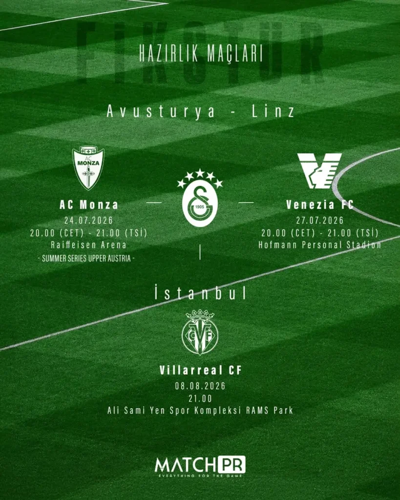 Galatasaray’ın Avusturya Kampı Programı Belli Oldu