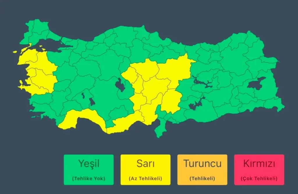 Meteoroloji Genel Müdürlüğü’nden Kuvvetli Rüzgar Uyarısı