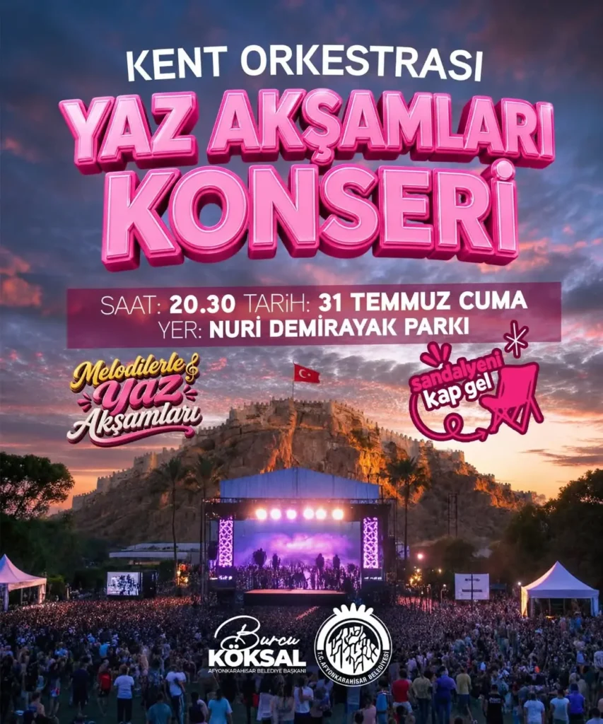 Afyonkarahisar Belediyesi’nden Yaz Akşamlarına Müzik Daveti