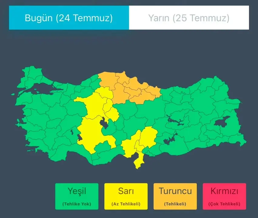 T.C. İçişleri Bakanlığı’nın Meteorolojik Uyarısı: Yağış Bekleniyor