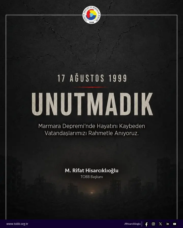 17Ağustos1999 Marmara Depremi’nin üzerinden 27 yıl geçti
