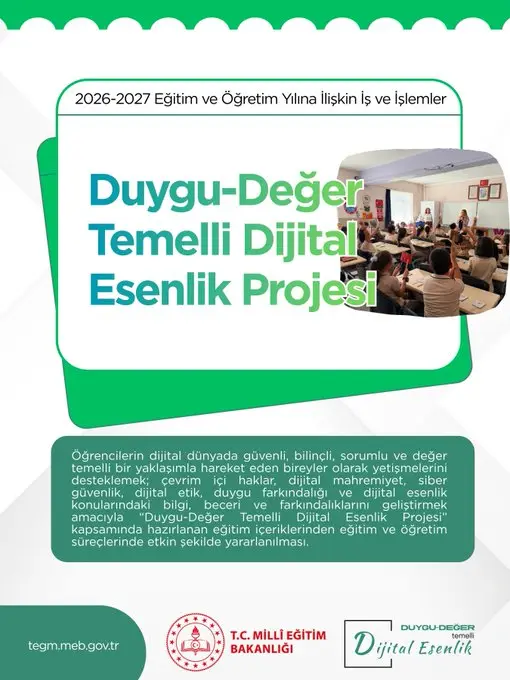 2026-2027 Eğitim ve Öğretim Yılı Duygu-Değer Temelli Dijital Esenlik Projesi