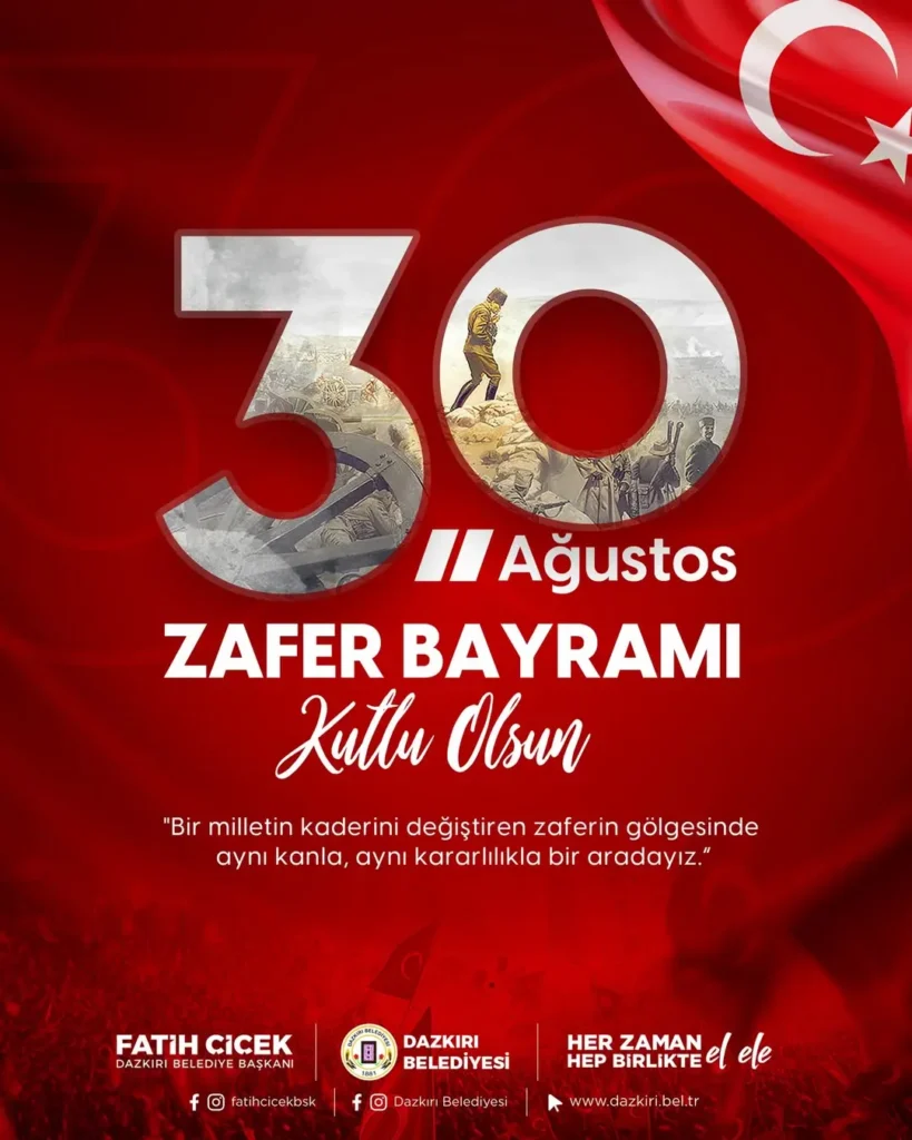 30 Ağustos Zafer Bayramı’nın 103. Yıl Dönümü Kutlu Olsun