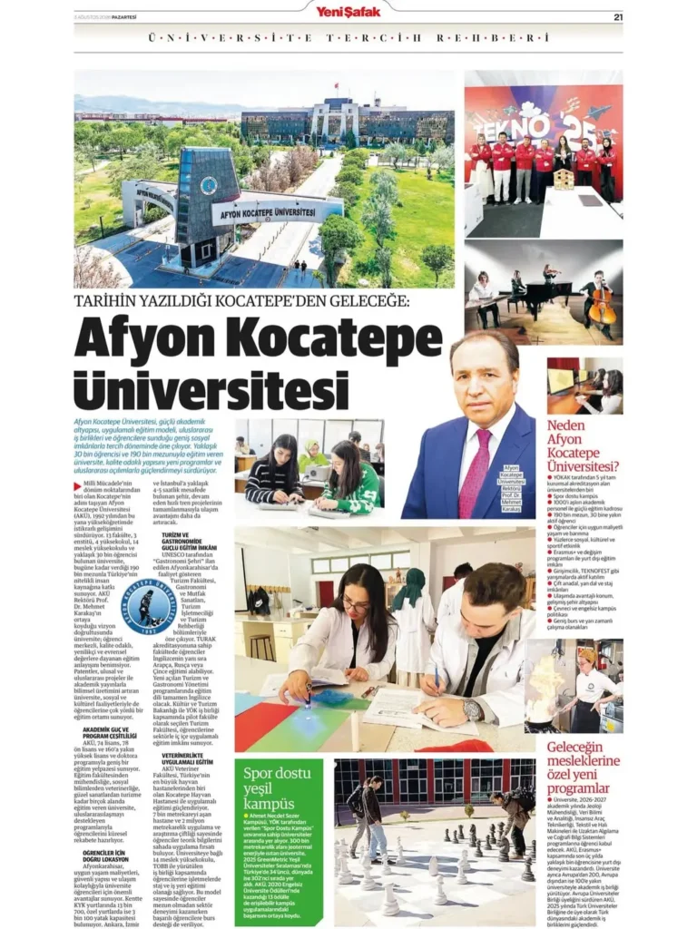 Afyon Kocatepe Üniversitesi YKS 2026 Tercih Özel Ekinde Aday Öğrencilerle Buluştu