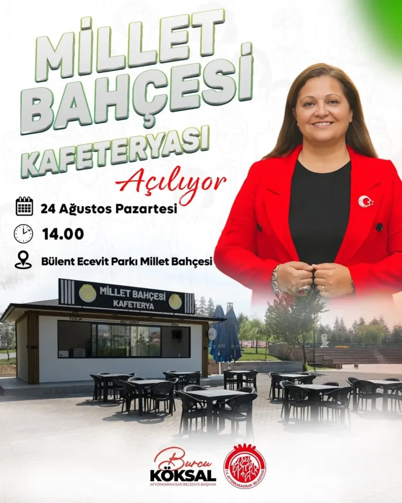 Afyonkarahisar Belediye Başkanı Burcu Köksal’dan Müjde: Millet Bahçesi Kafeteryası Açılıyor!