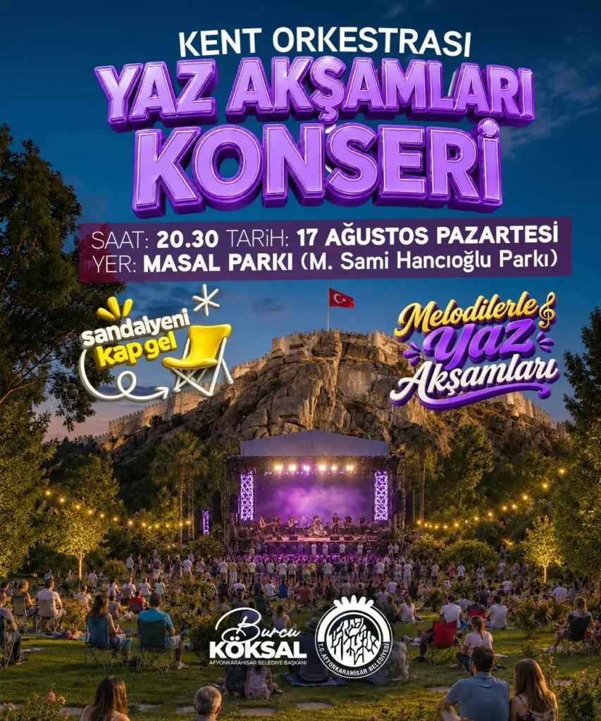 Afyonkarahisar Belediye Başkanı Burcu Köksal’dan Yaz Konseri Duyurusu