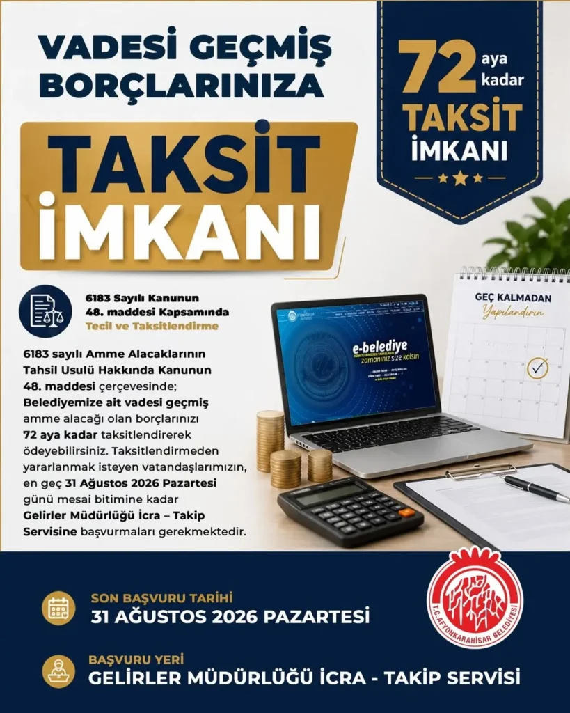 Afyonkarahisar Belediyesi Borç Yapılandırma İmkanı Sağlıyor
