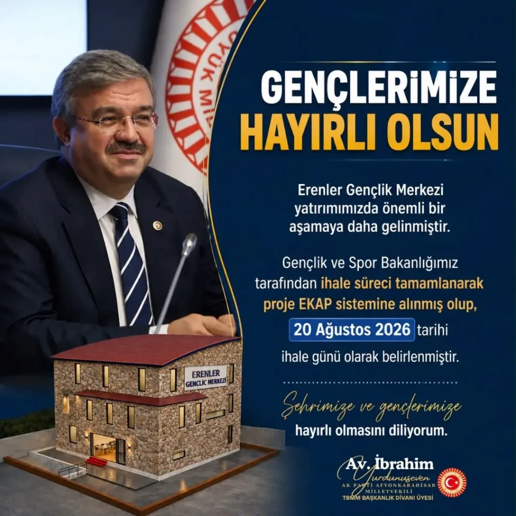 Afyonkarahisar’da Erenler Gençlik Merkezi Projesi İlerliyor
