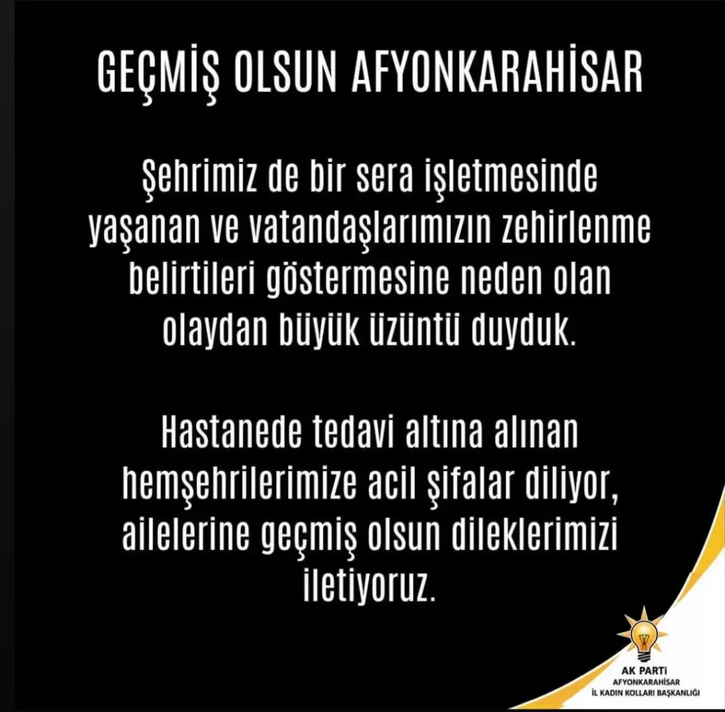 Afyonkarahisar’da Sera İşletmesinde Zehirlenme Olayı: Geçmiş Olsun!