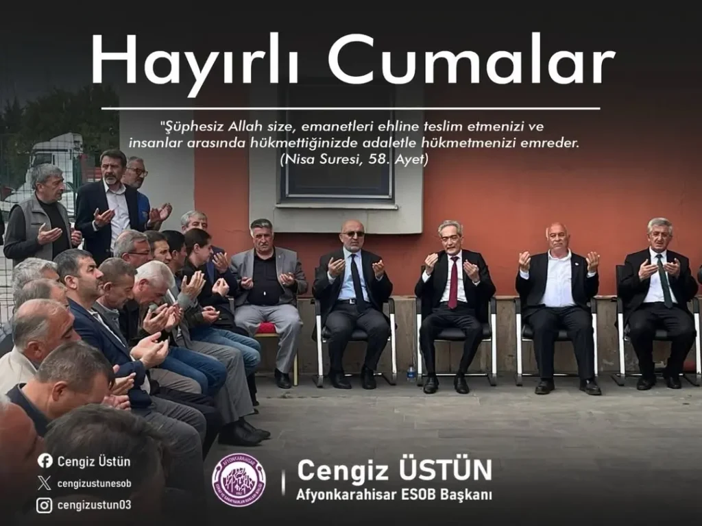 Afyonkarahisar Esnaf ve Sanatkarlar Odaları Birliği’nden Adalet Vurgulu Paylaşım