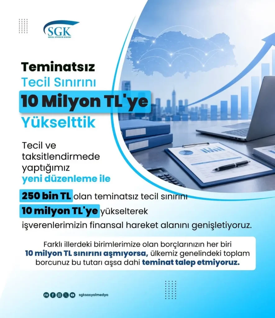 Afyonkarahisar Sgk İl Müdürlüğü Teminatsız Tecil Sınırını 10 Milyon TL’ye Yükseltti