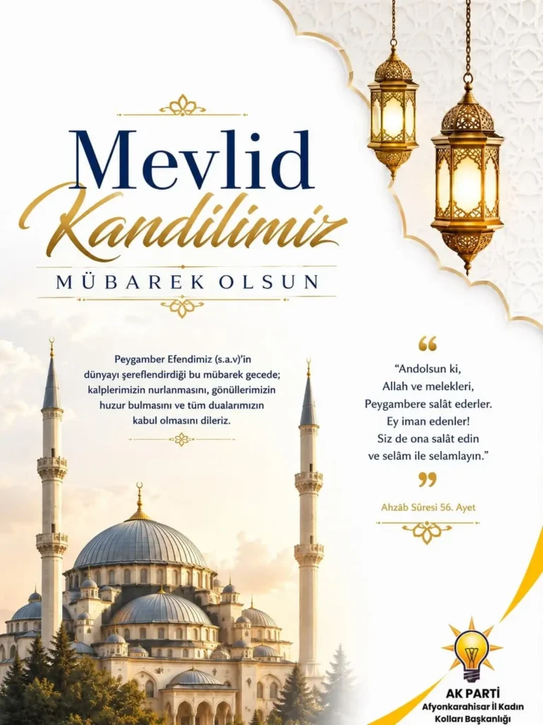 AK Parti Afyonkarahisar İl Kadın Kolları’ndan Mevlid Kandili Paylaşımı