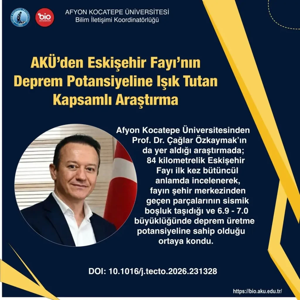 AKÜ’den Eskişehir Fayı’nın Deprem Potansiyeline Işık Tutan Kapsamlı Araştırma