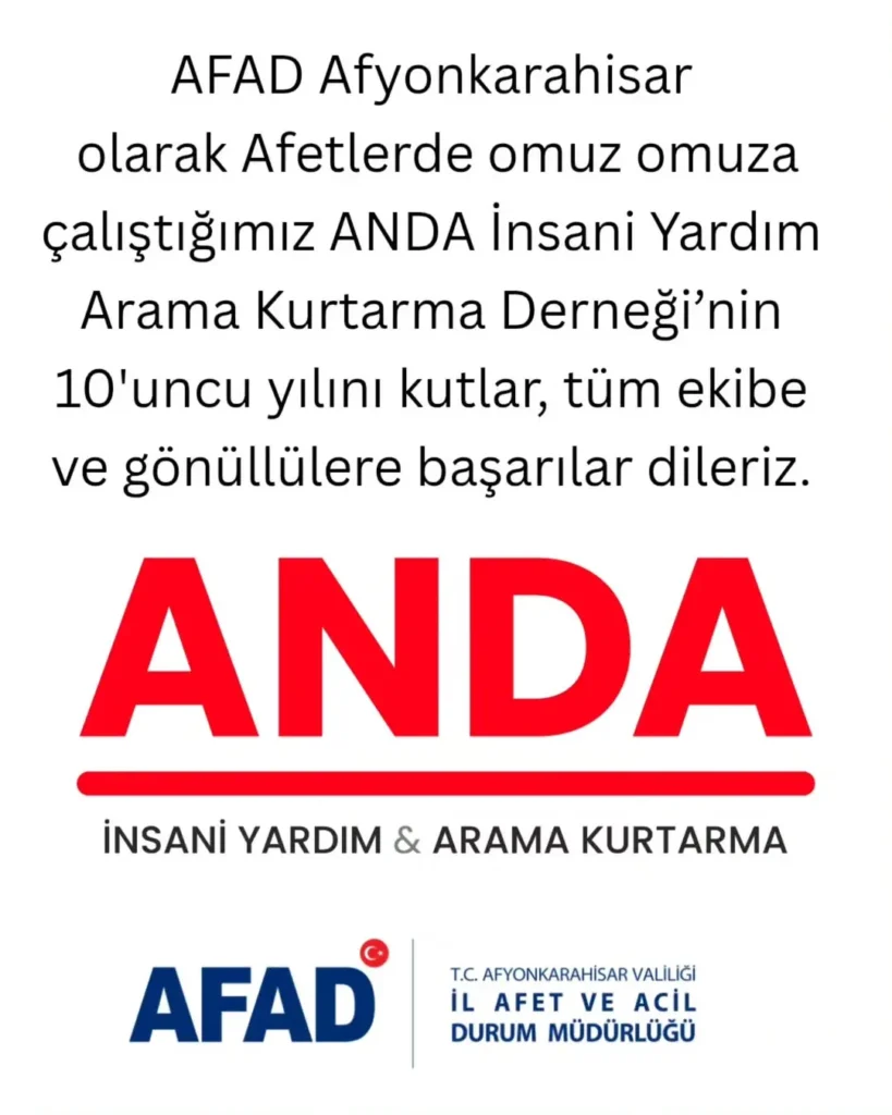 ANDA İnsani Yardım Arama Kurtarma Derneği’nin 10. Kuruluş Yıl Dönümü Kutlamaları