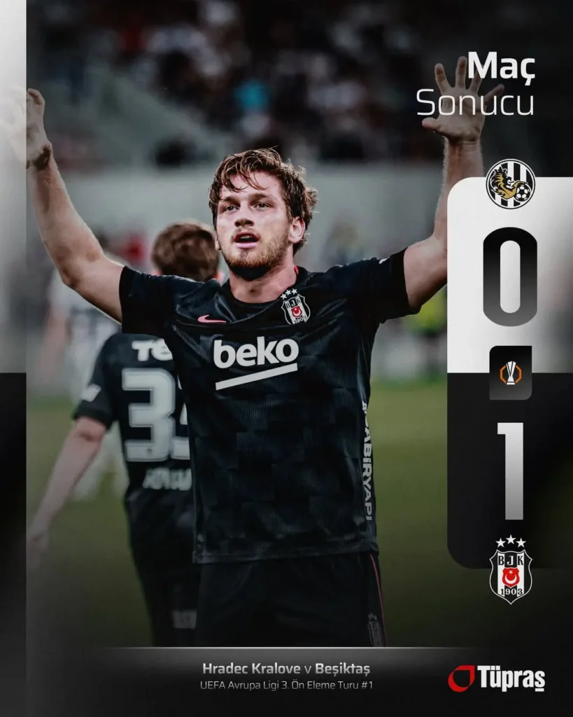 Beşiktaş, UEFA Avrupa Ligi 3. Ön Eleme Turu İlk Maçında Galibiyeti Aldı