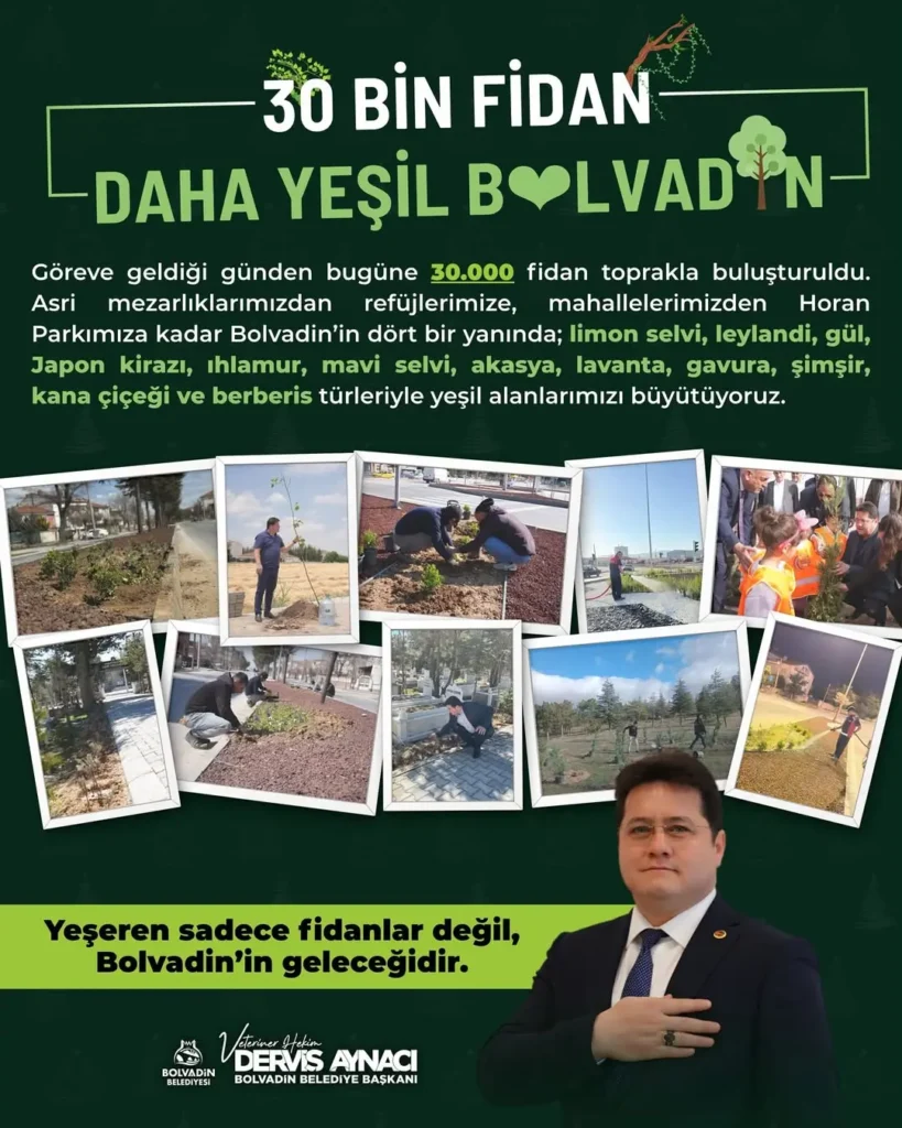 Bolvadin Belediyesi Yeşil İçin Yatırımlarına Devam Ediyor