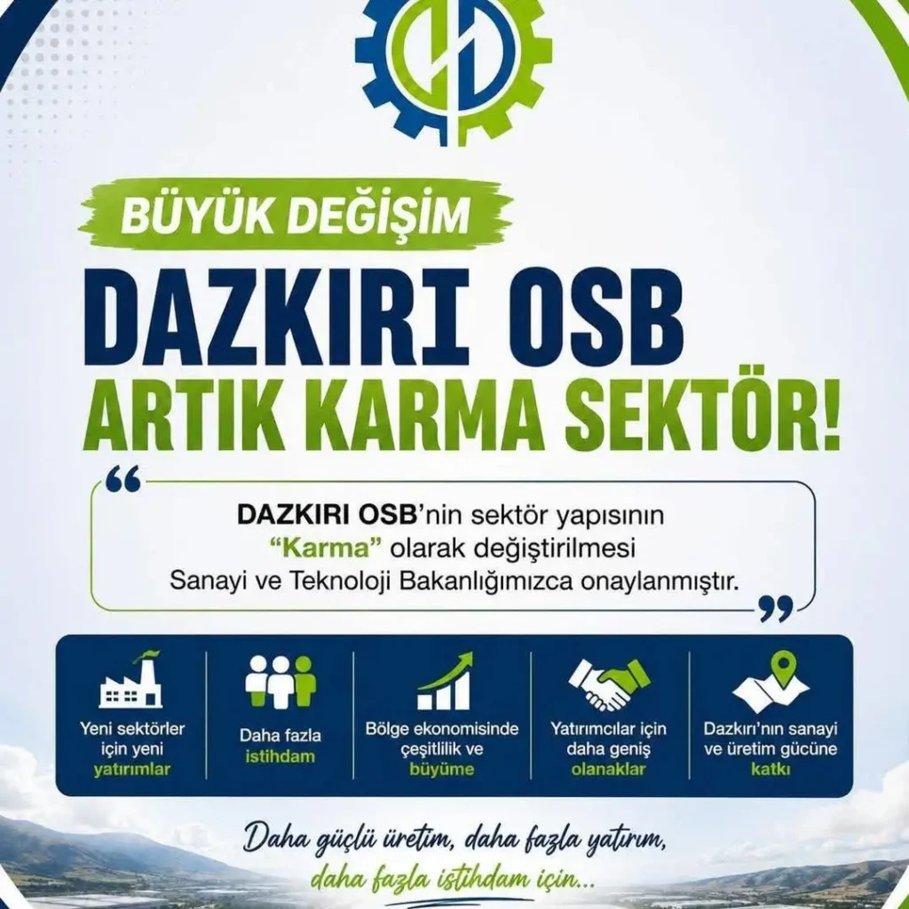 Dazkırı OSB’de Karma OSB’ye Dönüşüm Onaylandı