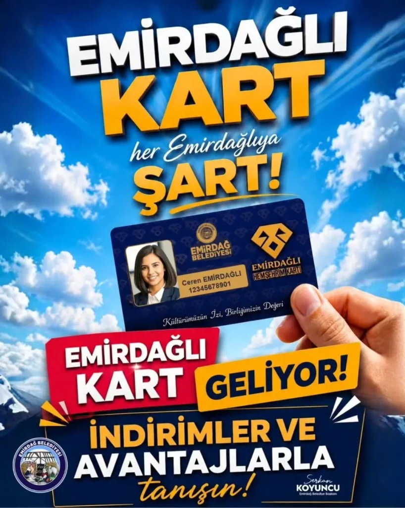 Emirdağlı Hemşehrim Kart: Emirdağ Belediyesi’nden Yeni Hizmet