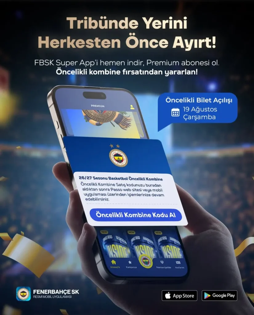 Fenerbahçe’den Super App Premium Üyelerine Özel Kombine Fırsatı!