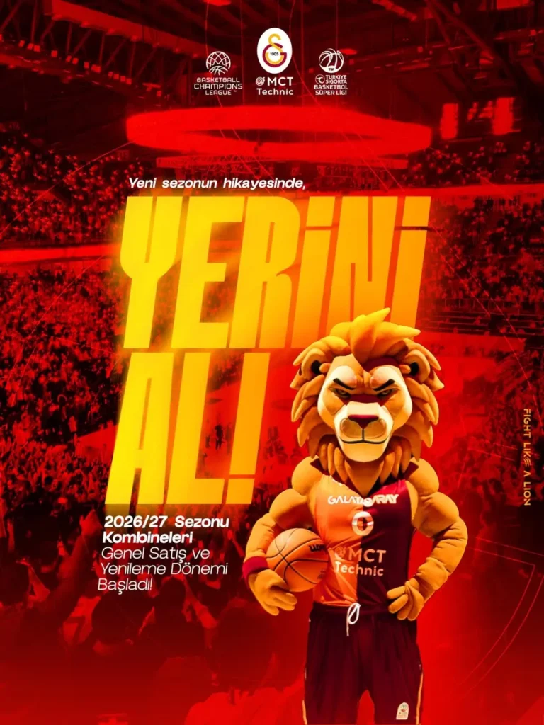 Galatasaray MCT Technic Erkek Basketbol Takımı 2026-2027 Sezonu Kombineleri Satışta!