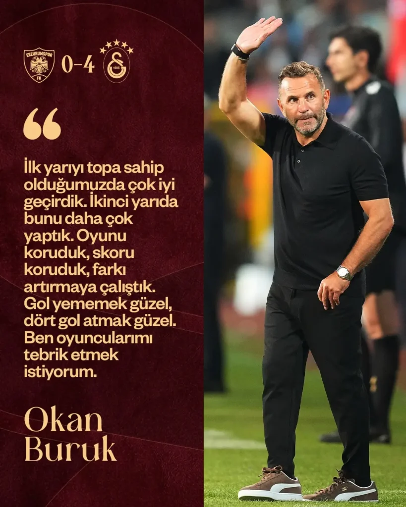 Galatasaray Teknik Direktörü Okan Buruk’un Maç Sonrası Açıklamaları