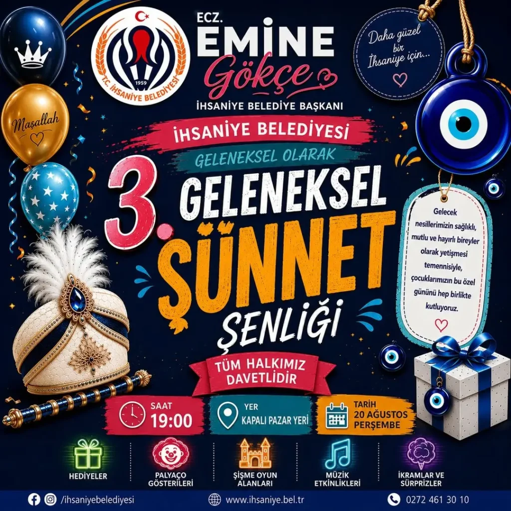 İhsaniye Belediyesi 3. Geleneksel Sünnet Şenliği Düzenliyor