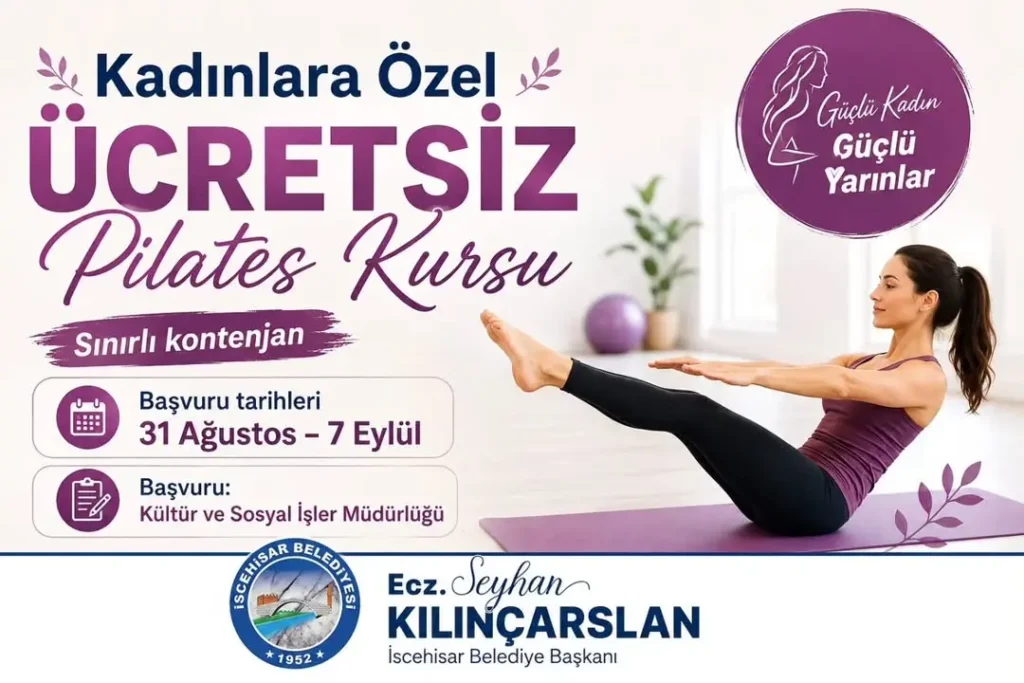İscehisar Belediyesi’nden Kadınlara Ücretsiz Pilates Kursu İmkanı