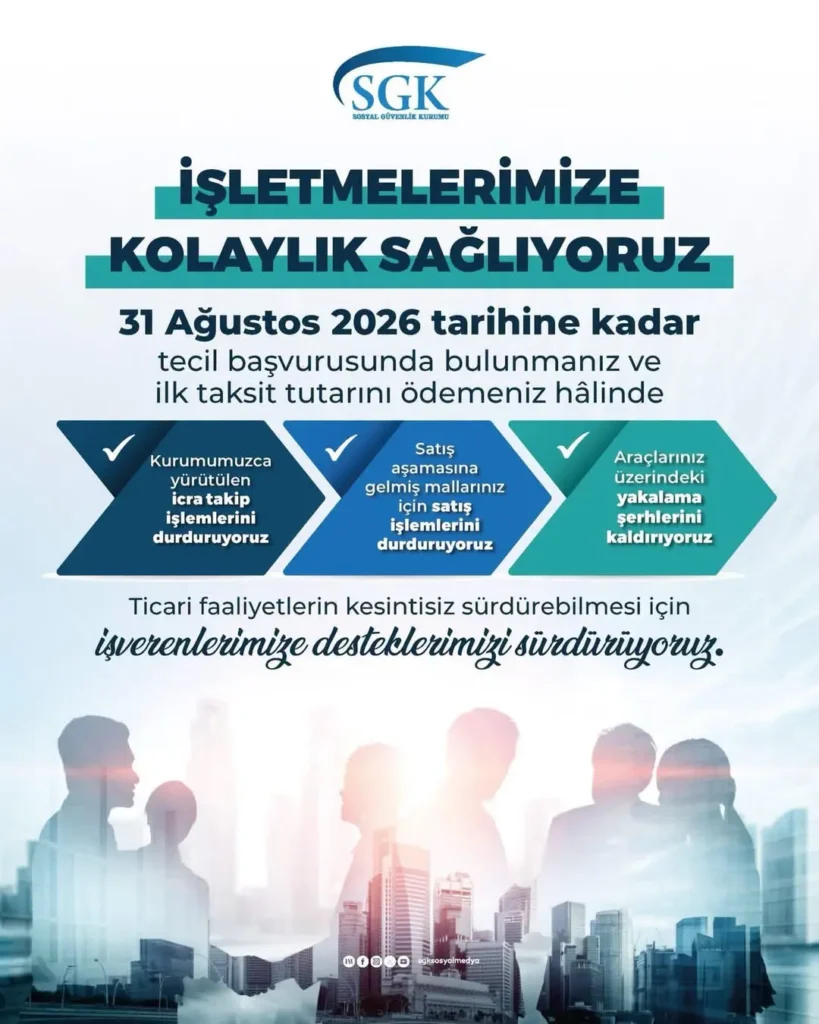 İşverenler Dikkat! 31 Ağustos 2026’ya Kadar Tecil Başvurusu Yapmayı Unutmayın