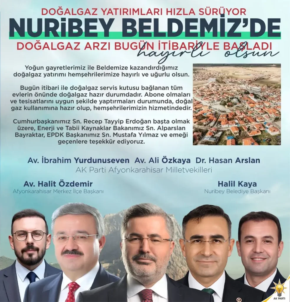 Nuribey Beldesi’nde Doğal Gaz Arzı Başladı