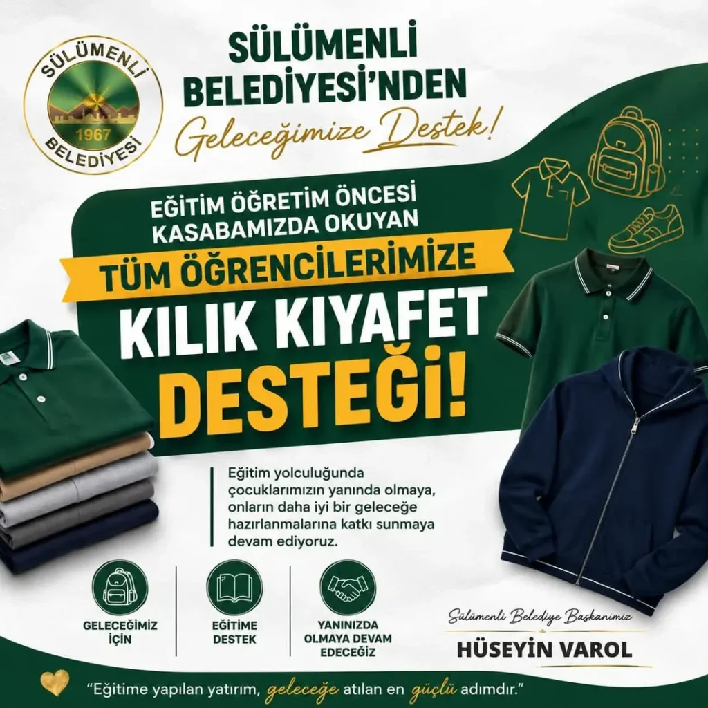 Sülümenli Belediyesi Öğrencilere Kılık Kıyafet Desteği Sağlayacak
