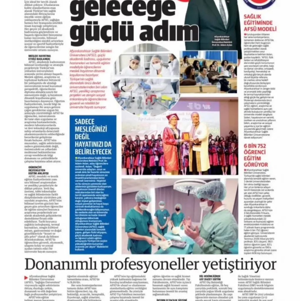 Üniversite Tercih Sürecinde Sağlığın Tematik Merkezi AFSÜ ile Geleceğe Güçlü Adım
