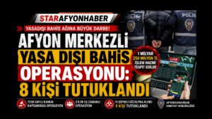 Afyon Merkezli Yasa Dışı Bahis Operasyonu: 8 Kişi Tutuklandı