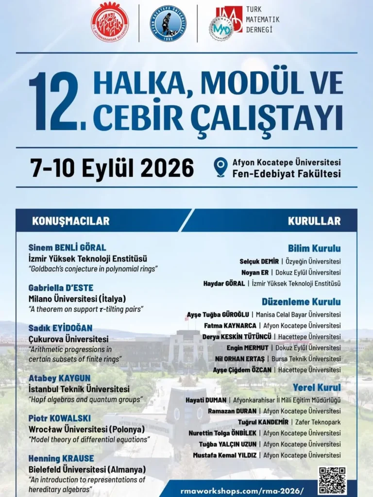 Afyon Kocatepe Üniversitesi’nde Bugün: 12. Halka, Modül ve Cebir Çalıştayı