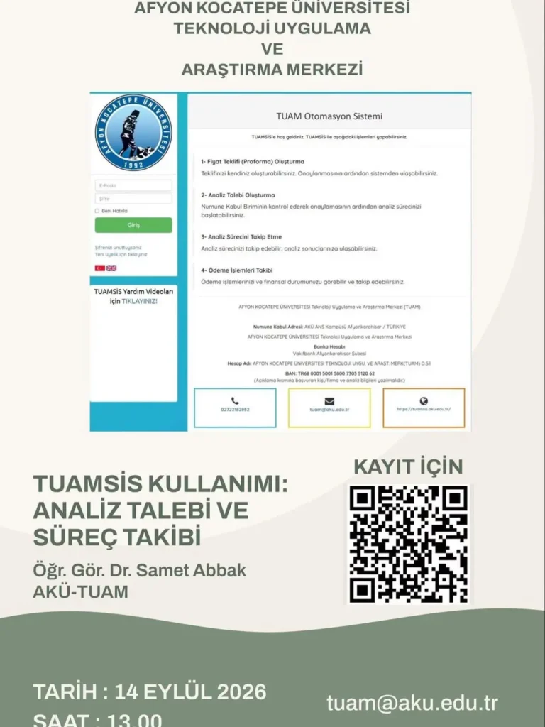 Afyon Kocatepe Üniversitesi’nden TUAMSİS Kullanımı Analizi Açıklaması