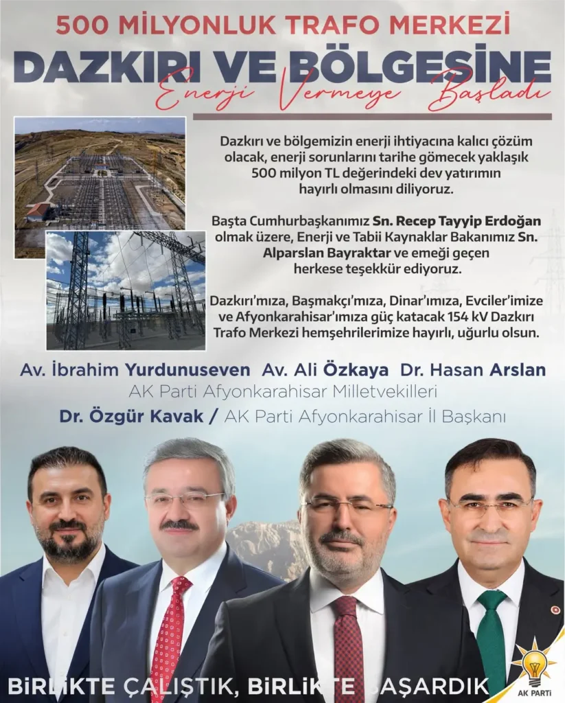 Ak Parti Milletvekili İbrahim Yurdunuseven’den Enerji Altyapısı Açıklaması