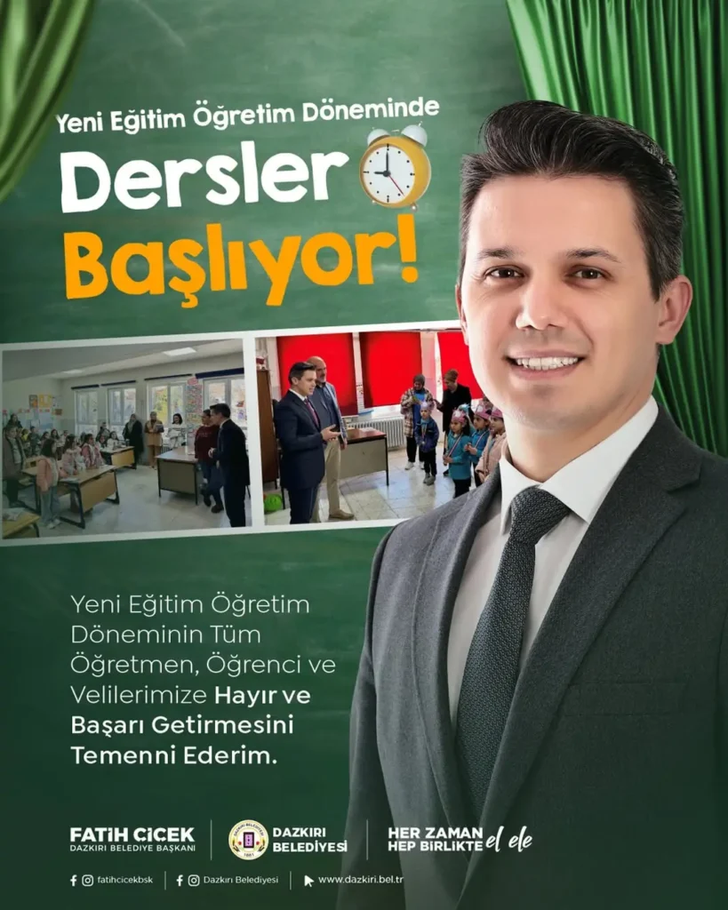 Dazkırı Belediye Başkanı Fatih Çiçek’ten Yeni Eğitim Öğretim Yılı Mesajı