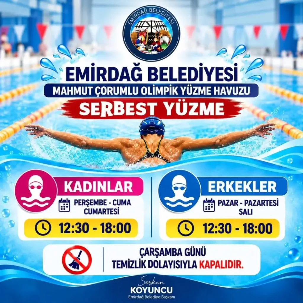 Emirdağ Belediyesi’nden Yüzme Havuzu Kullanım Saatleri Duyurusu