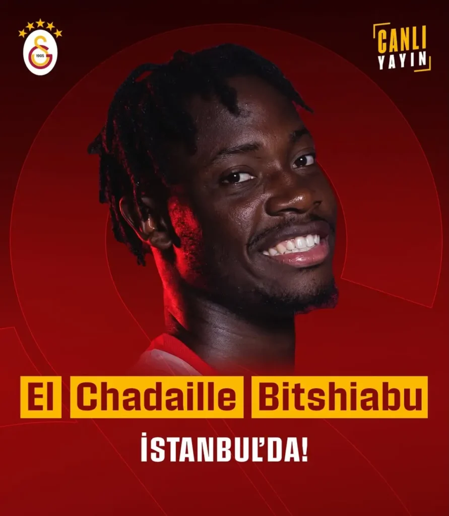 Galatasaray, El Chadaille Bitshiabu’nun İstanbul’daki İlk Görüntülerini Canlı Yayınla Paylaştı