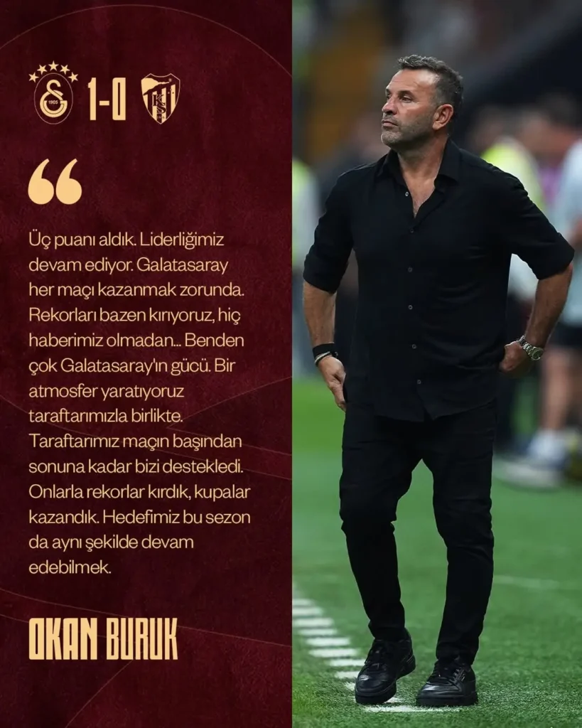 Galatasaray Teknik Direktörü Okan Buruk’tan Önemli Açıklamalar