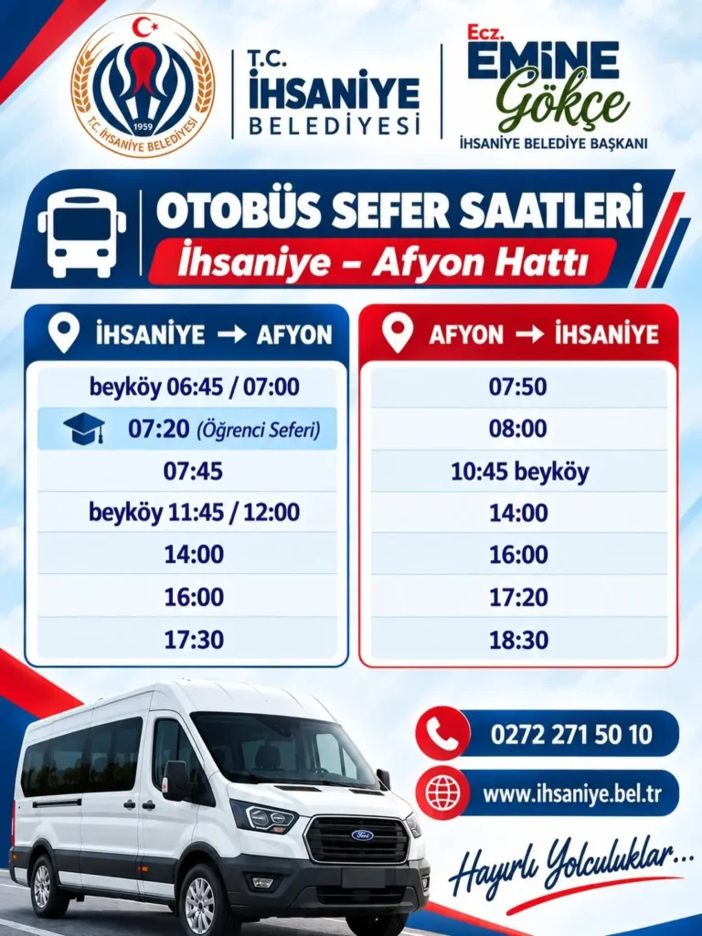 İhsaniye Belediyesi’nden Yeni Otobüs Seferleri