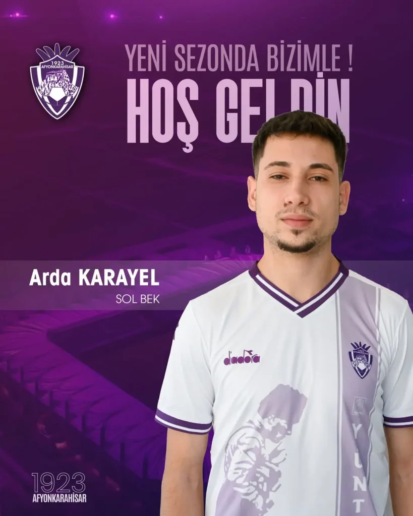 1923 Afyonkarahisar Spor Kulübü’nden Transfer Açıklaması: Arda Karayel Kulüpte!