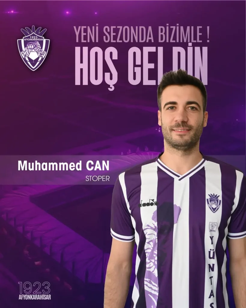 1923 Afyonkarahisar Spor Kulübü’nden Transfer Açıklaması: Muhammed Can Hoş Geldin!