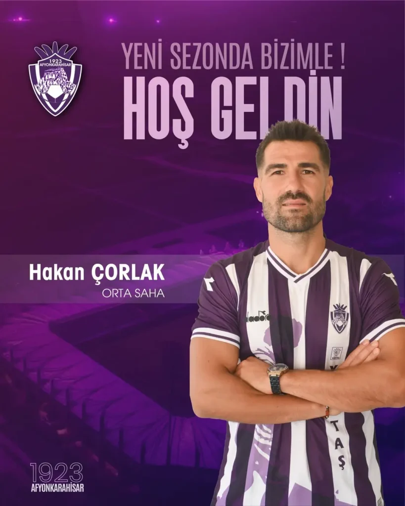 1923 Afyonkarahisar Spor Kulübü, Tecrübeli Orta Saha Oyuncusu Hakan Çorlak’ı Transfer Etti