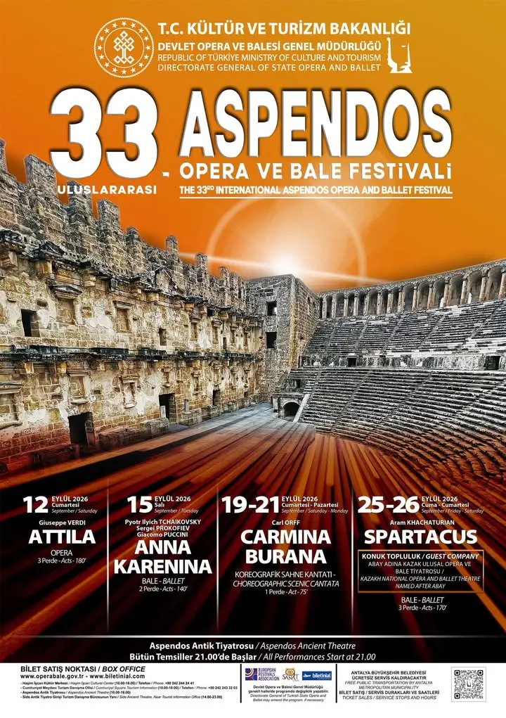 33. Uluslararası Aspendos Opera ve Bale Festivali 2026’da
